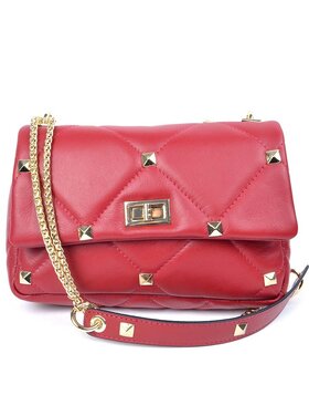 Leather shoulderbag | Stitching - studs