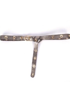 Gürtel - Metallösen Leder Metallic
