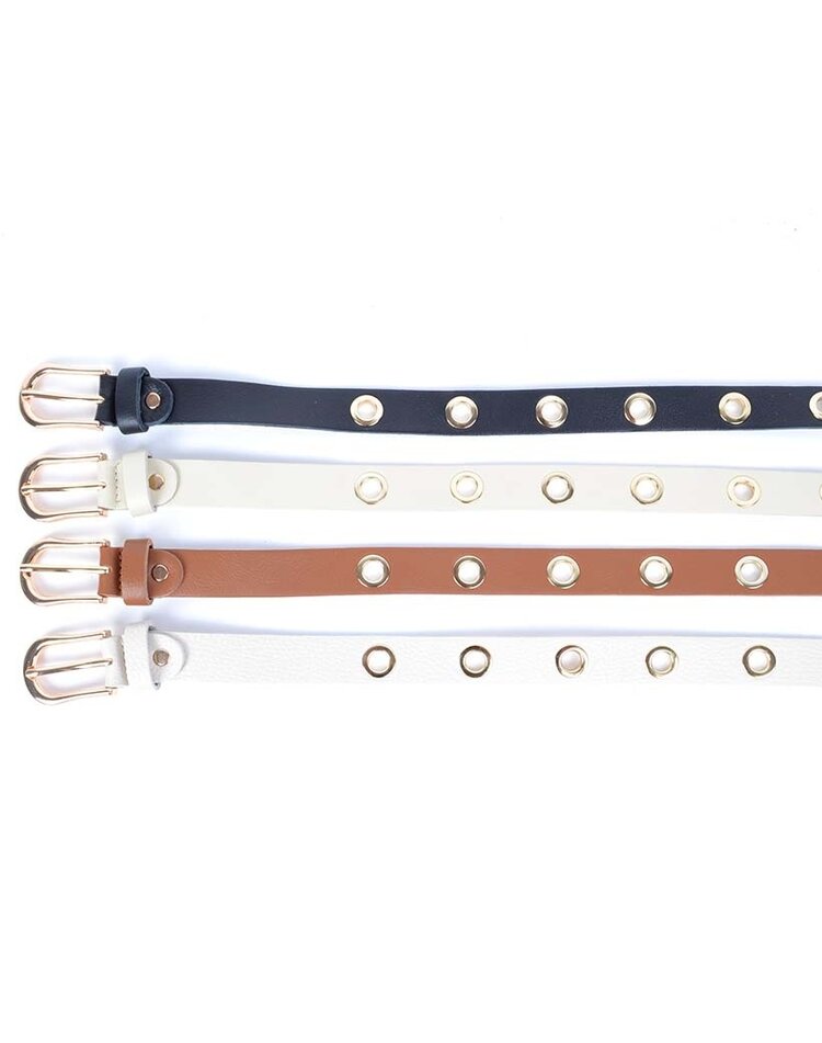 Belt - Metal holes leather