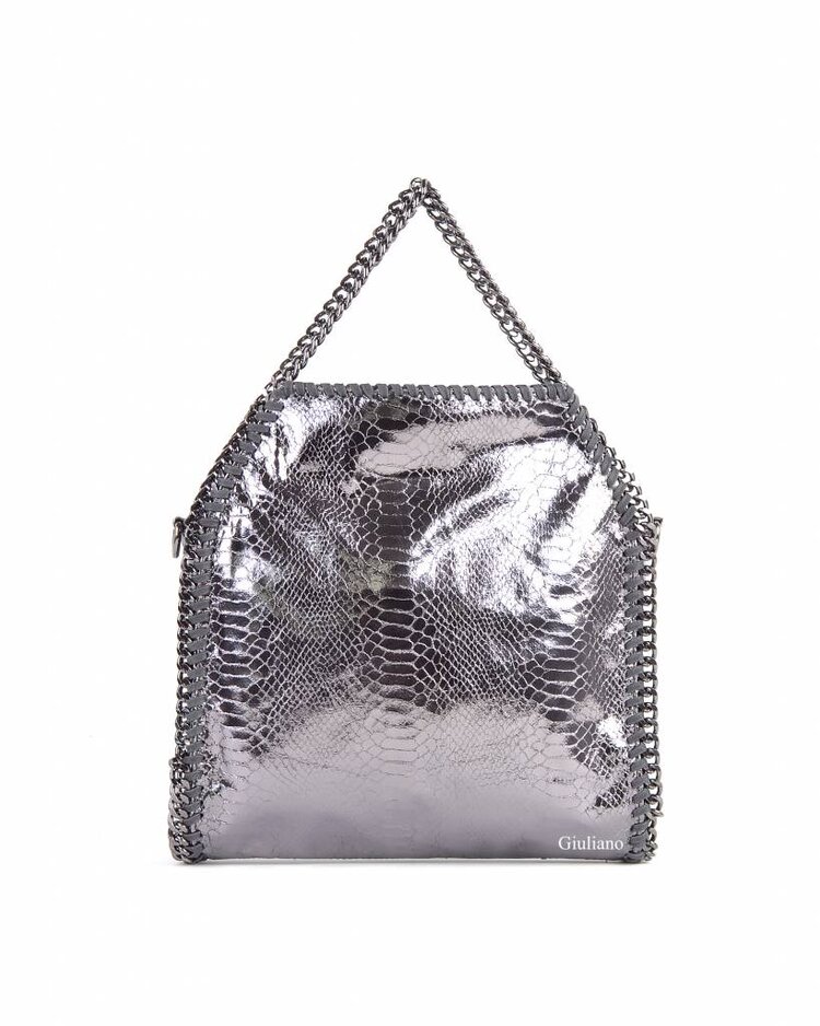 Kunstleder-Handtasche | Kette | Metallic | Klein