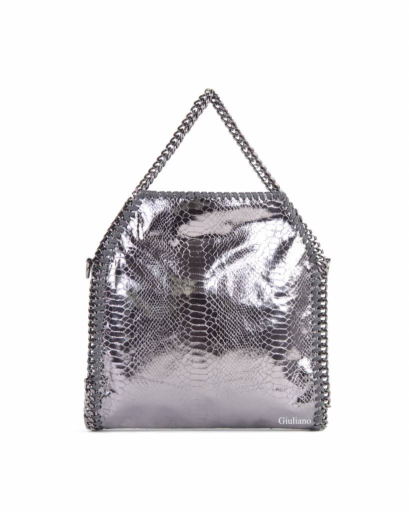 Kunstlederen handtas | Ketting | Metallic | Klein