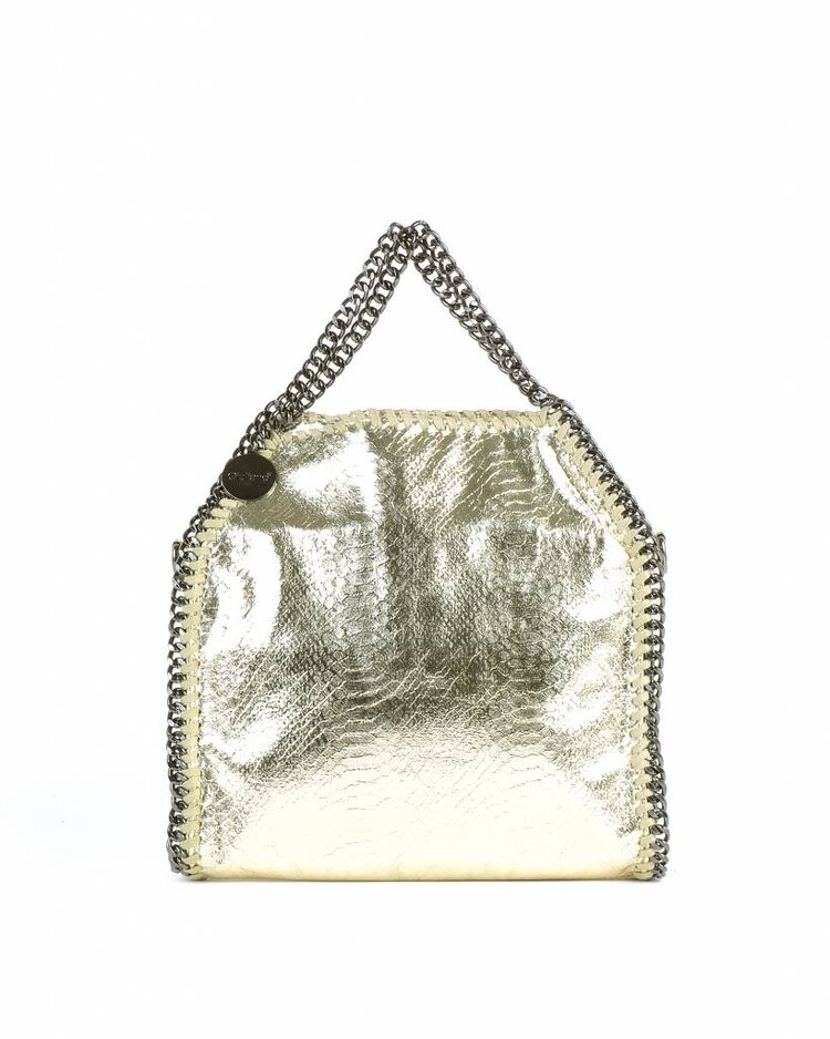 Artificial leather handbag | Chain | Metallic | Small