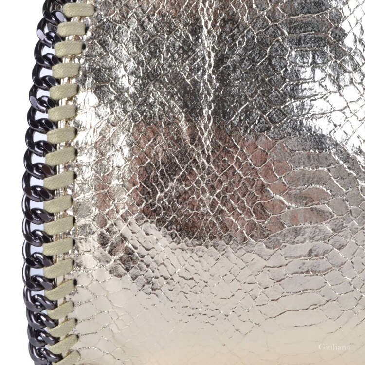Kunstleder-Handtasche | Kette | Metallic | Groß
