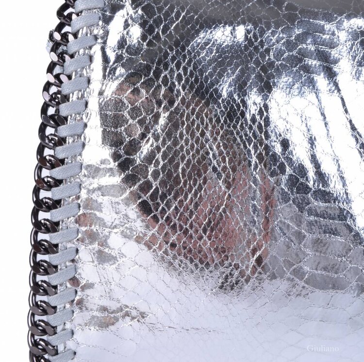 Kunstlederen handtas | Ketting | Metallic | Groot