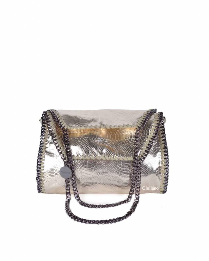 Kunstlederen handtas | Ketting | Metallic | Groot, foto 3 van 6