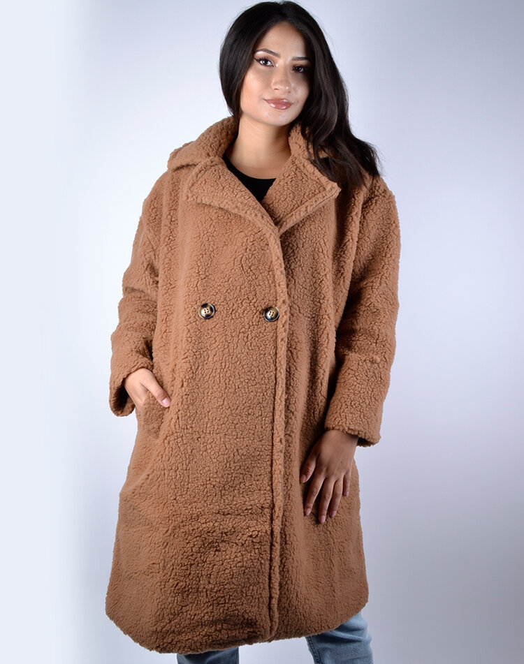 Teddy coat | 62118  Camel