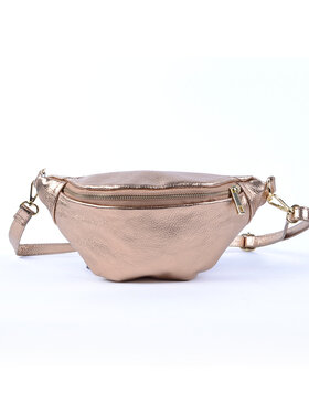 Leder-Schultertasche Metallic