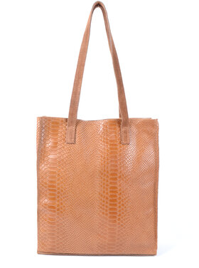 Suède met lederen shopper | Kroko | 552431