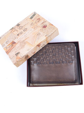 Lederen portemonnee | gevlochten