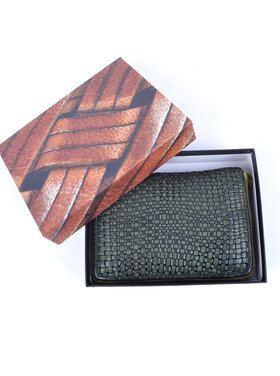 Lederen portemonnee | gevlochten