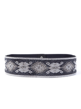 Elastic belt with strass stones