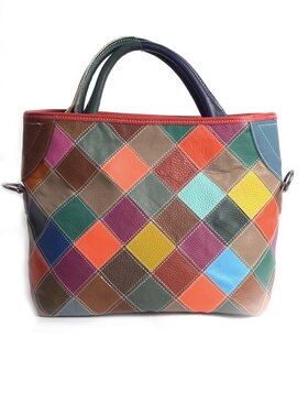 Lederen handtas | Multicolor |552265