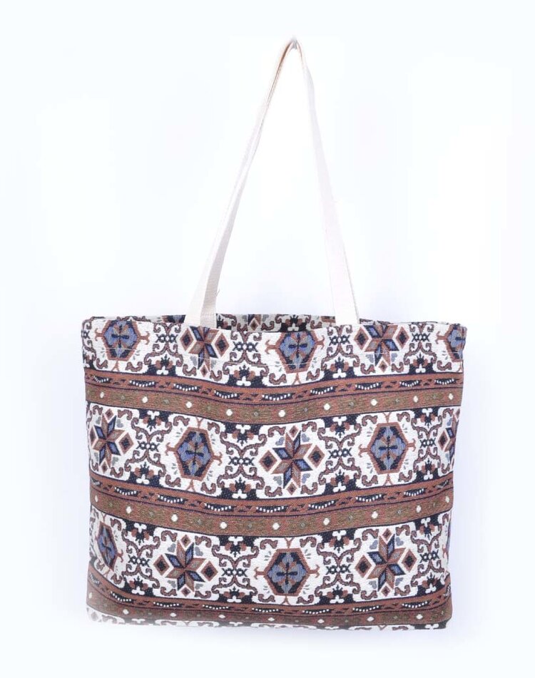 Canvas shopper  stripe