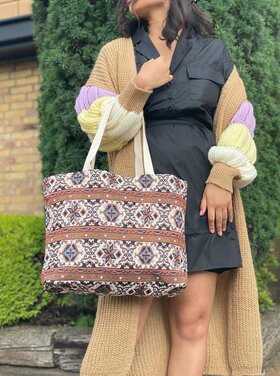 Canvas shopper streep