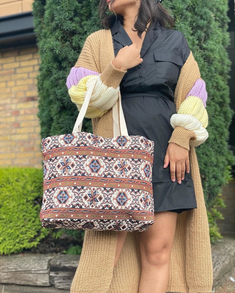 Canvas shopper  stripe