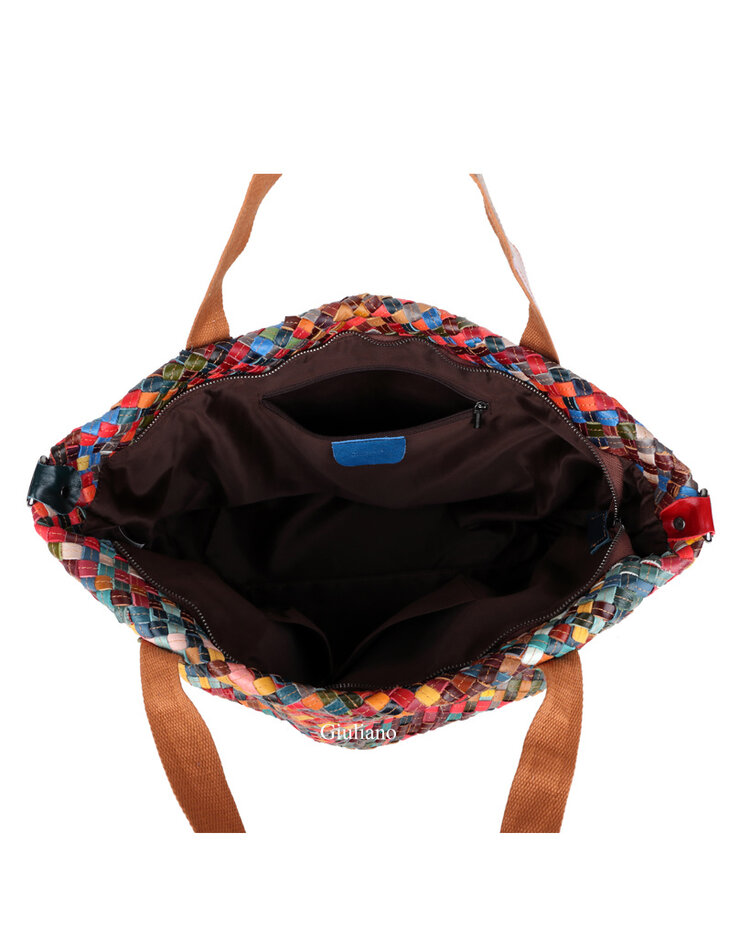 Lederen shopper | Gevlochten | 552559