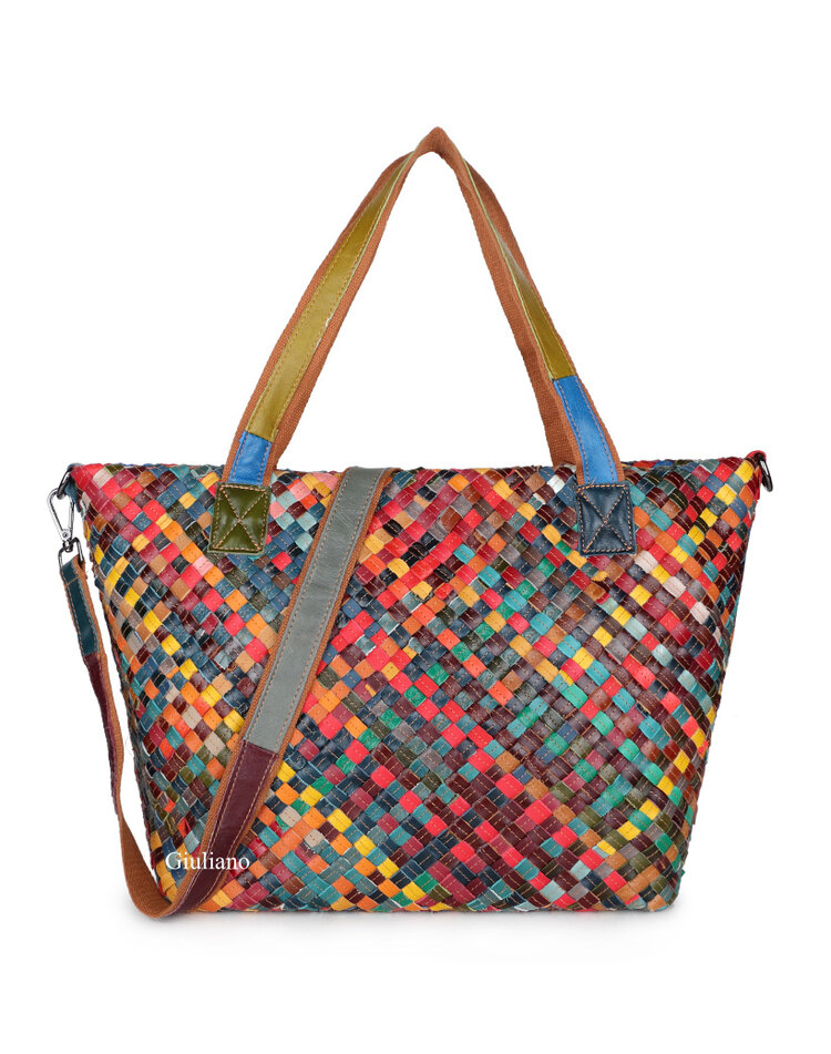 Lederen shopper | Gevlochten | 552559
