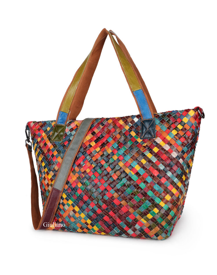 Lederen shopper | Gevlochten | 552559