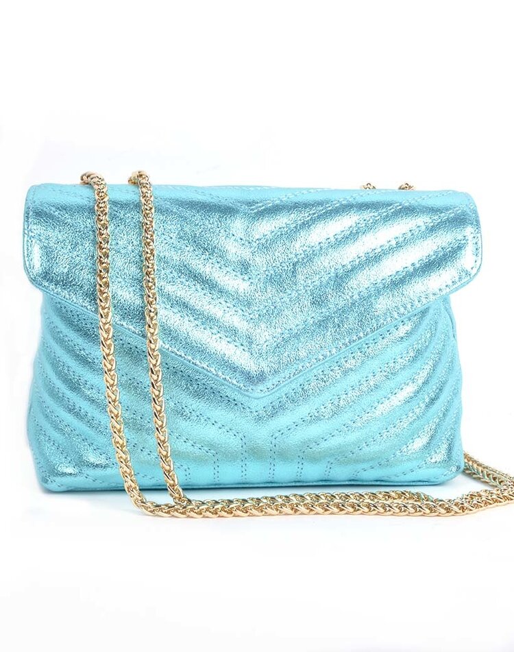 Leather shoulderbag metallic | Stitching