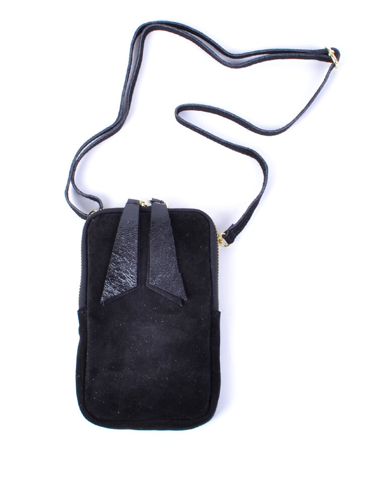Kleine Wildleder-Schultertasche | Lang | 552631