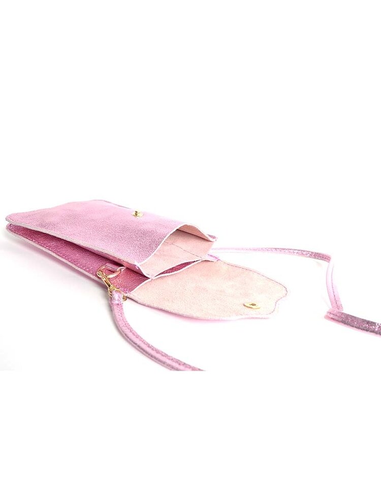Kleine Leder-Schultertasche | Lang Metallic | 552582