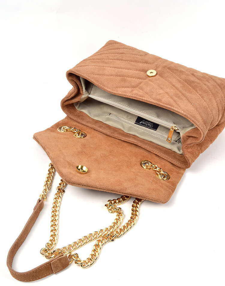 Suede schoudertas | Stiksel