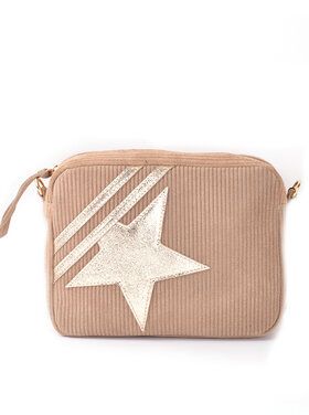 Stoff-Schultertasche gerippt Stern