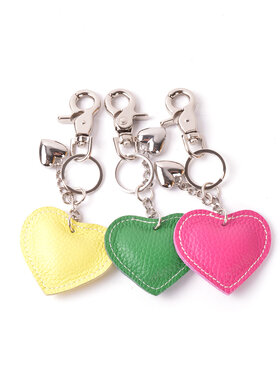 Keyring | Heart | Leather Gold Silver