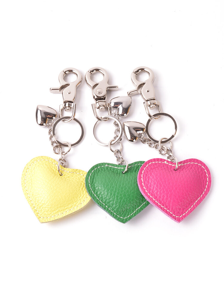 Keyring | Heart | Leather Gold Silver