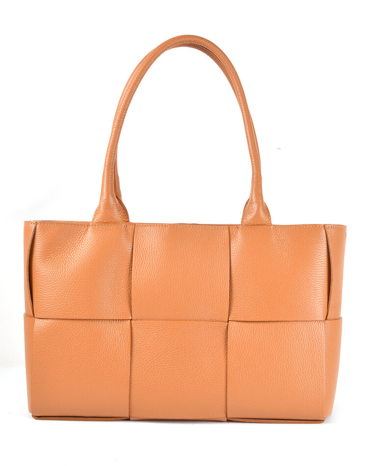 Leder-Handtasche | Flecht-Optik | 900093