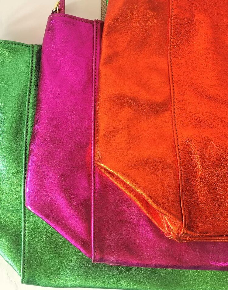 Lederen shopper  | Metallic  | 552707