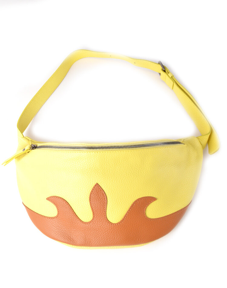 Leder-Schultertasche Metallic
