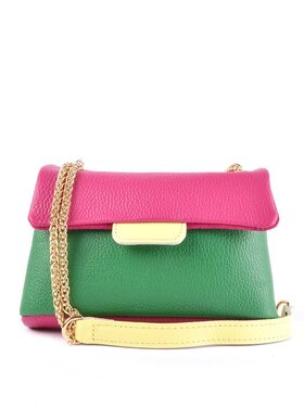 Lederen schoudertas multi colour