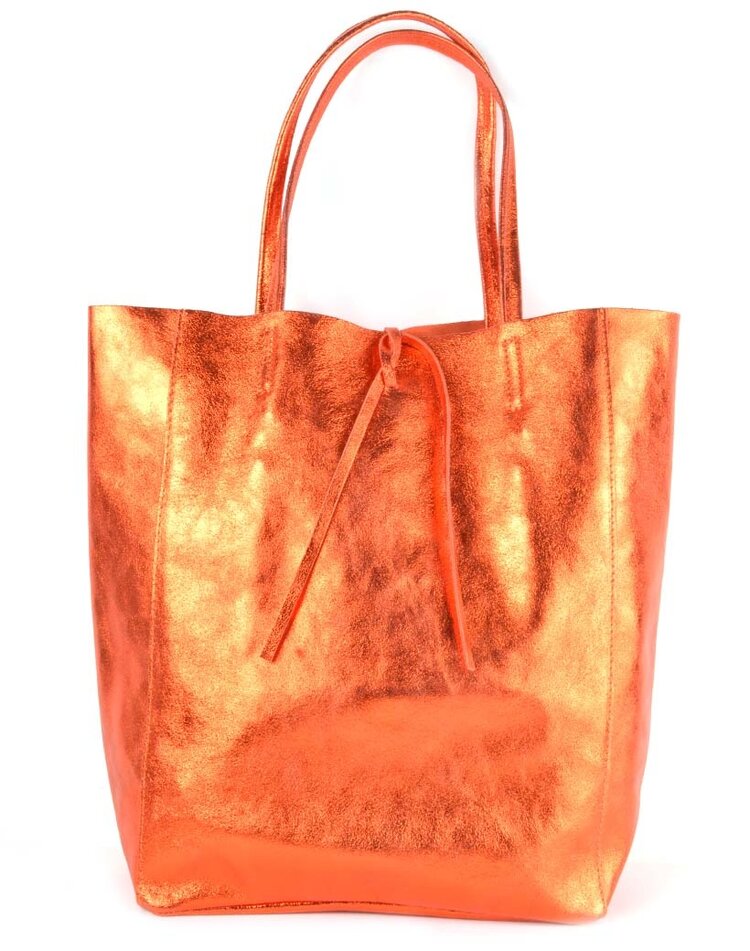 Lederen shopper  | Metallic 5522431
