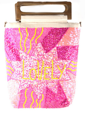 Canvas  handtas pailletten