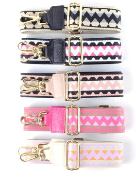 Lederen schouderband zigzag