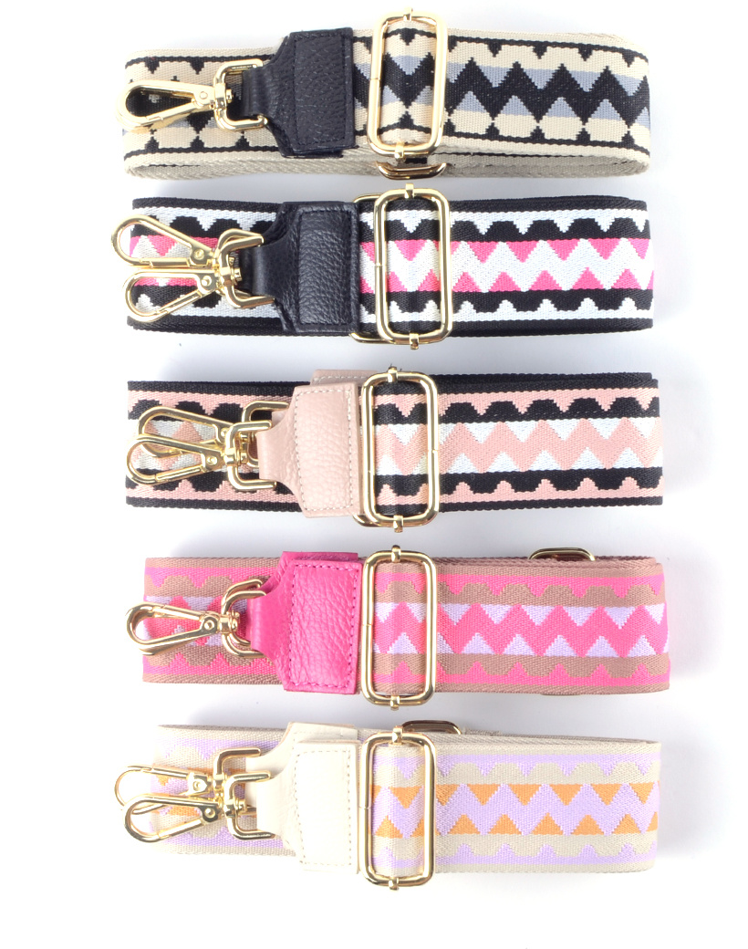 Lederen schouderband zigzag