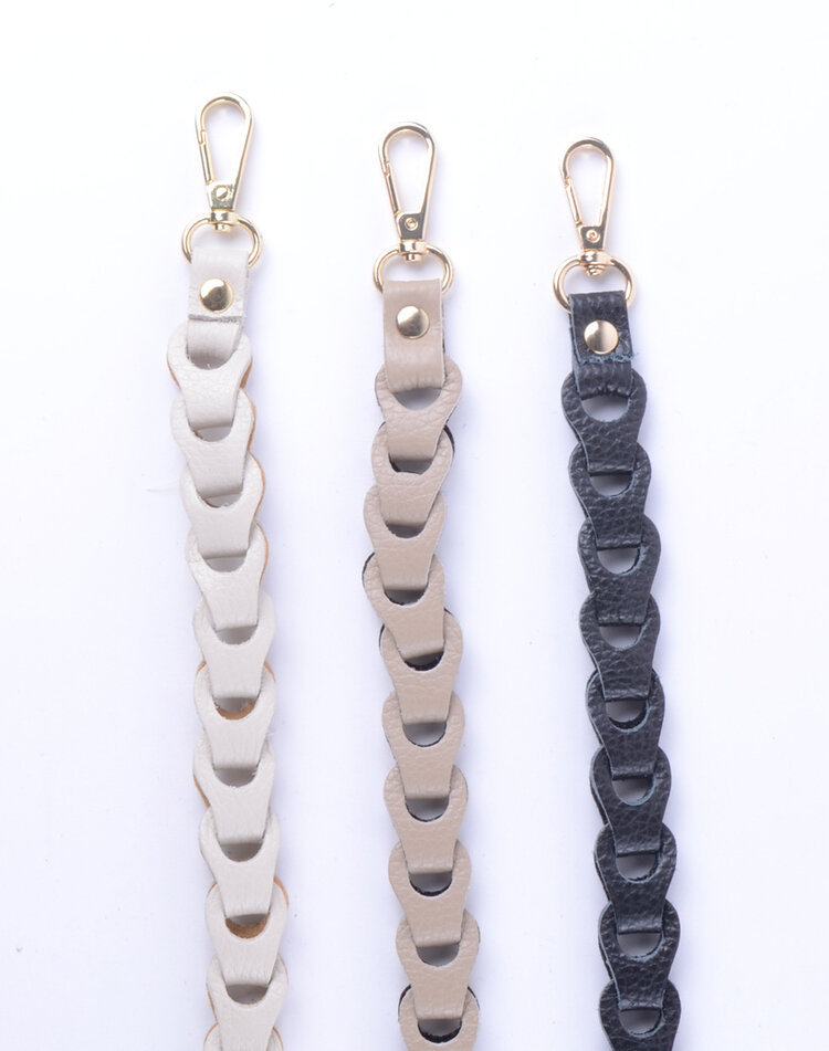 Bagstrap braided metallic - Leather
