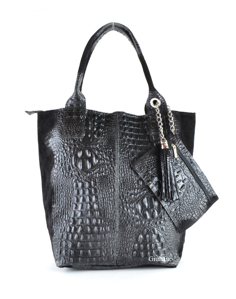 Wildleder-Shopper Kroko | 5525490