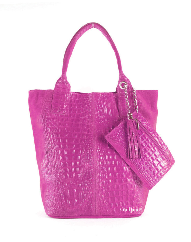 Wildleder-Shopper Kroko | 5525490