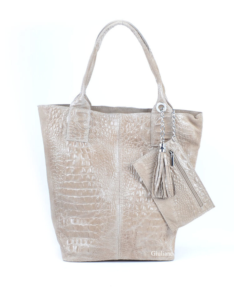 Wildleder-Shopper Kroko | 5525490