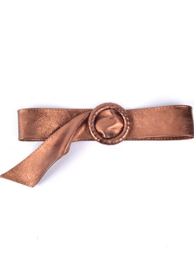 Lederen riem 800048 Rond metallic
