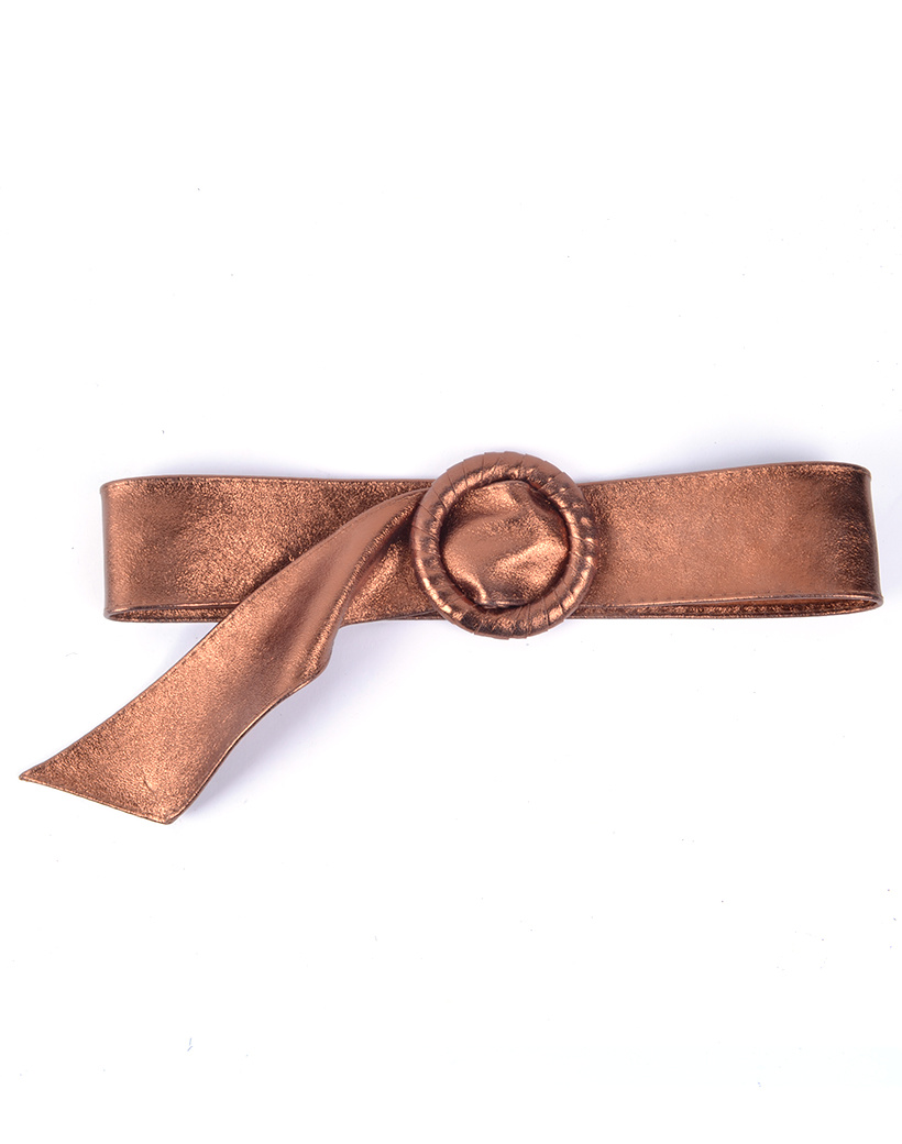 Lederen riem 800048 Rond metallic, foto 2 van 6
