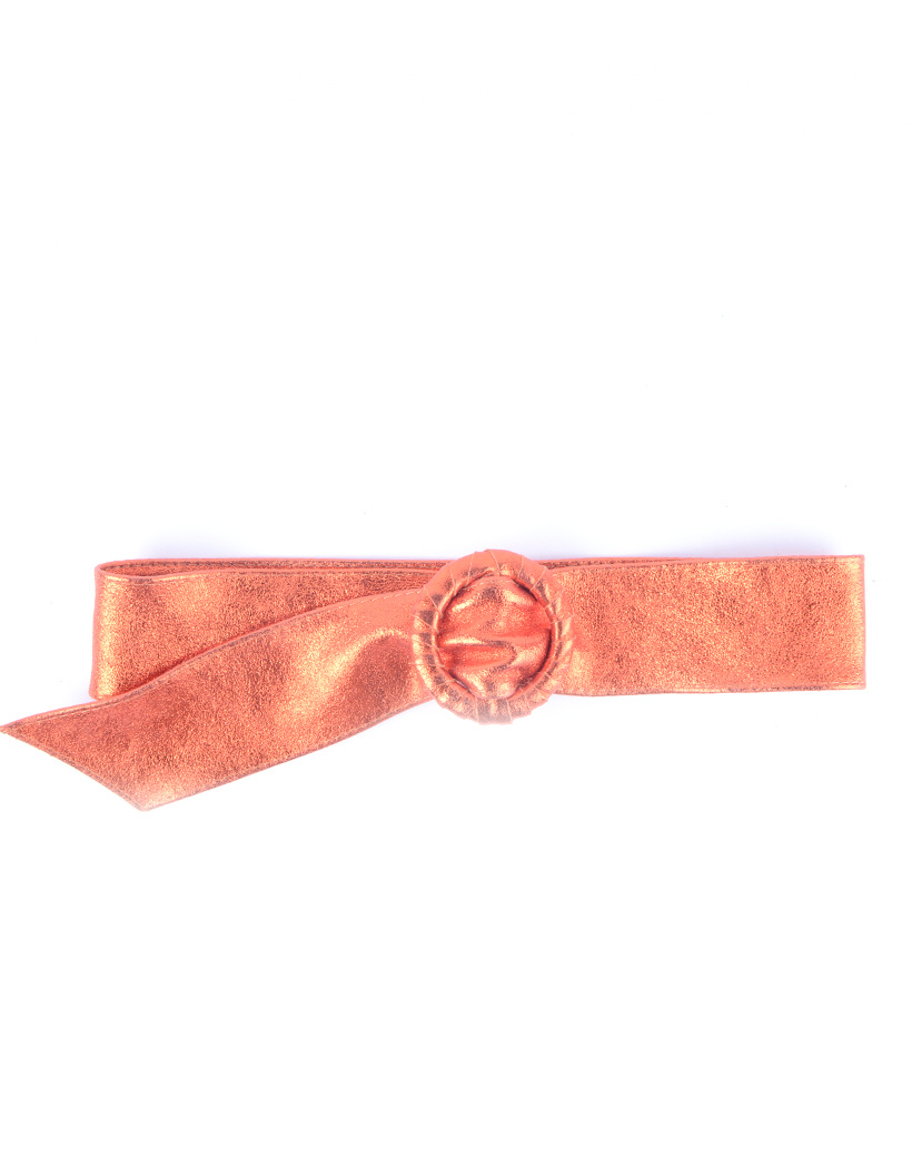 Lederen riem 800048 Rond metallic, foto 4 van 6