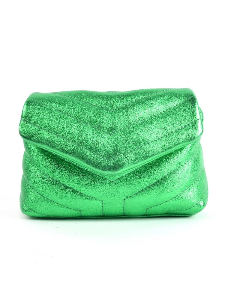 Leather shoulderbag metallic | Stitching