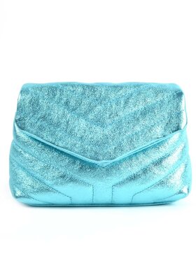 Lederen schoudertas metallic | Stiksel