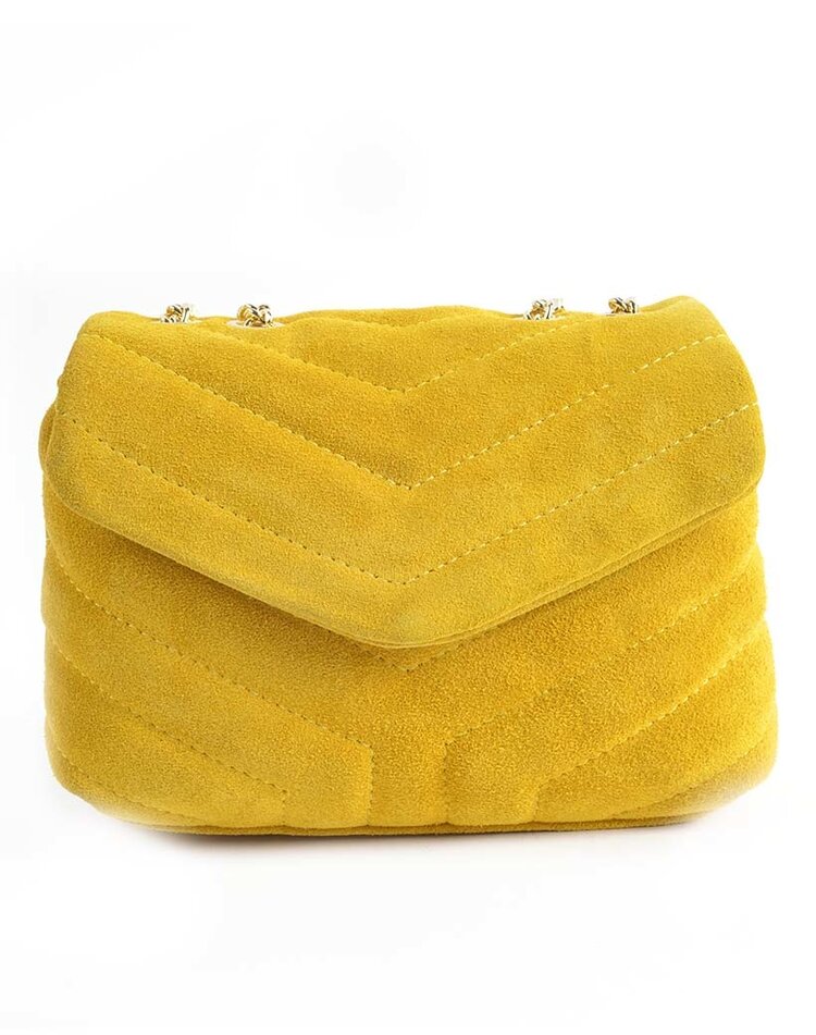 Lederen schoudertas suede | Stiksel