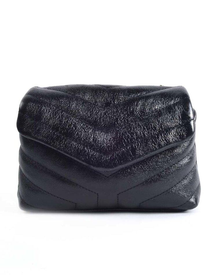 Leather shoulderbag metallic | Stitching