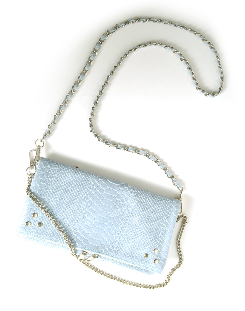 Lederen schoudertas studs kroko | 552649, foto 6 van 6