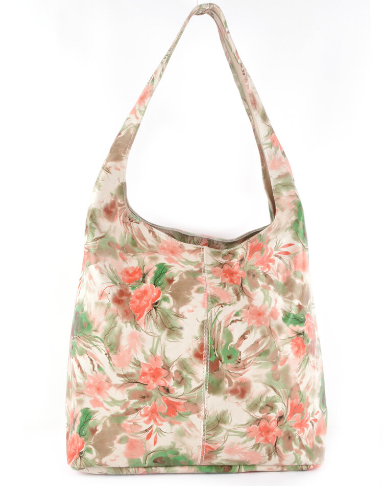 Leather handbag  | metallic